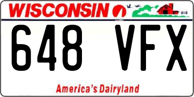 WI license plate 648VFX