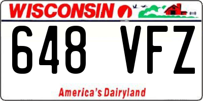 WI license plate 648VFZ