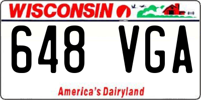 WI license plate 648VGA