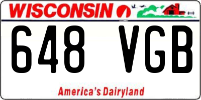 WI license plate 648VGB