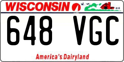 WI license plate 648VGC