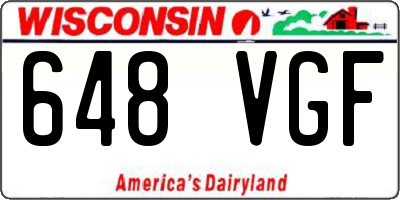 WI license plate 648VGF