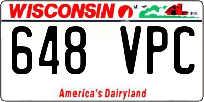 WI license plate 648VPC