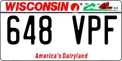 WI license plate 648VPF