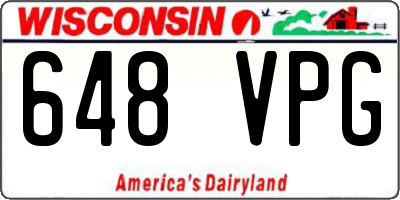 WI license plate 648VPG