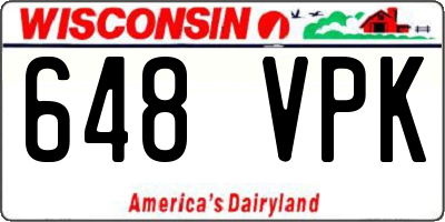 WI license plate 648VPK