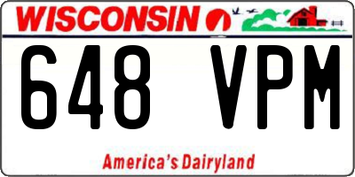 WI license plate 648VPM