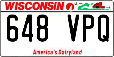 WI license plate 648VPQ