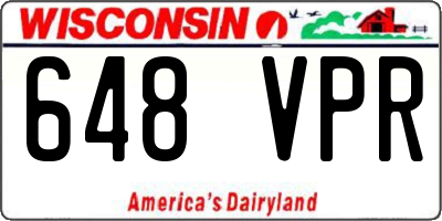 WI license plate 648VPR