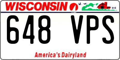 WI license plate 648VPS