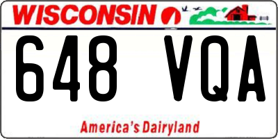 WI license plate 648VQA