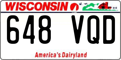 WI license plate 648VQD