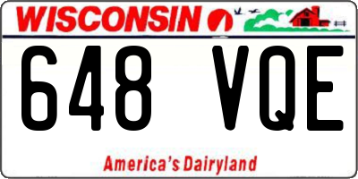 WI license plate 648VQE