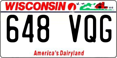 WI license plate 648VQG
