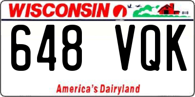 WI license plate 648VQK