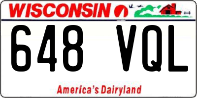 WI license plate 648VQL