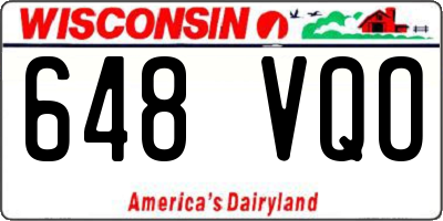 WI license plate 648VQO