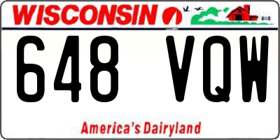 WI license plate 648VQW