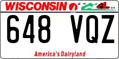 WI license plate 648VQZ