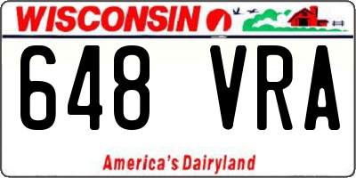 WI license plate 648VRA