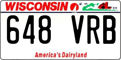 WI license plate 648VRB