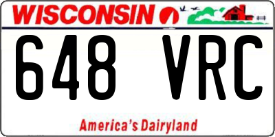 WI license plate 648VRC