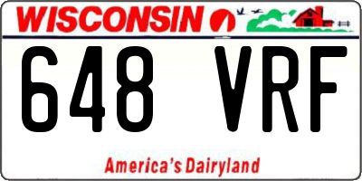 WI license plate 648VRF