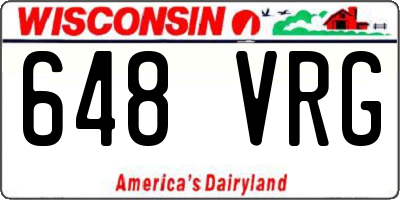 WI license plate 648VRG
