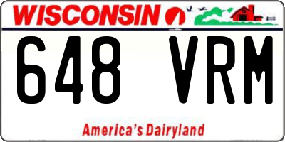 WI license plate 648VRM