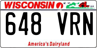 WI license plate 648VRN
