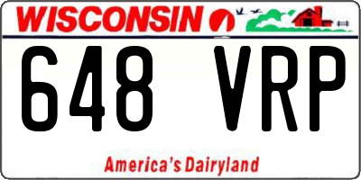 WI license plate 648VRP