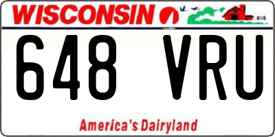 WI license plate 648VRU