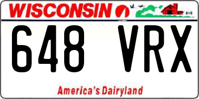 WI license plate 648VRX