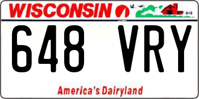 WI license plate 648VRY