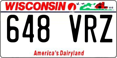 WI license plate 648VRZ