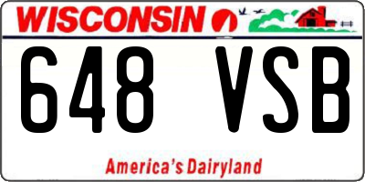 WI license plate 648VSB