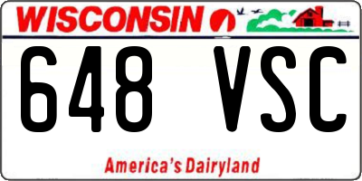 WI license plate 648VSC