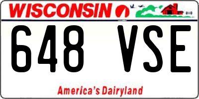 WI license plate 648VSE