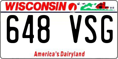 WI license plate 648VSG