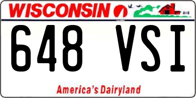 WI license plate 648VSI