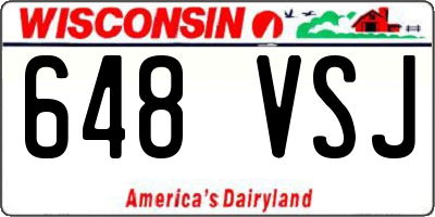 WI license plate 648VSJ