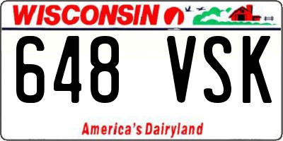 WI license plate 648VSK