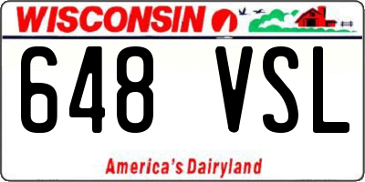 WI license plate 648VSL