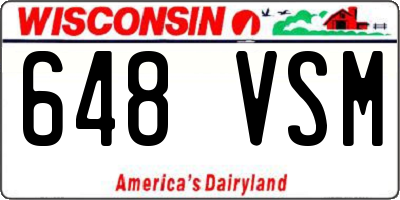 WI license plate 648VSM