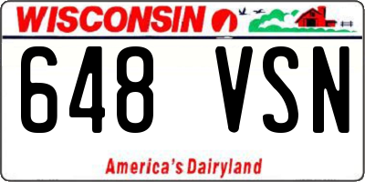 WI license plate 648VSN