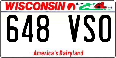 WI license plate 648VSO