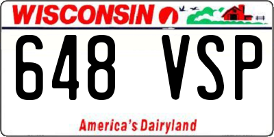 WI license plate 648VSP