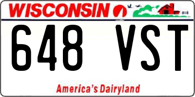 WI license plate 648VST