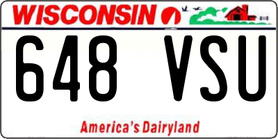 WI license plate 648VSU