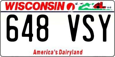 WI license plate 648VSY